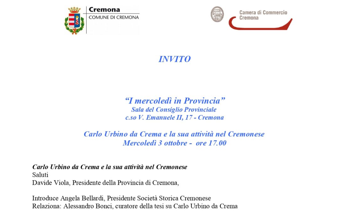 Carlo Urbino da Crema e la sua attività nel Cremonese
